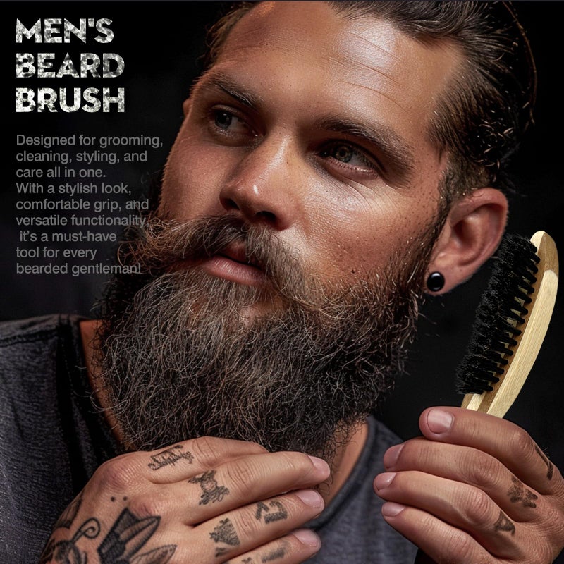 Zoolinn Beard Brush for Men – Ergonomic Curved Design for Beard & Mustache Grooming and Styling – Promotes Beard Growth – Portable and Travel-Friendly - Image 3